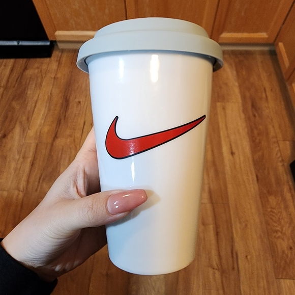 Valentines Gift Nike Mug Snoopy Glass Coffee Cup - Handmade - Picture 3 of 3